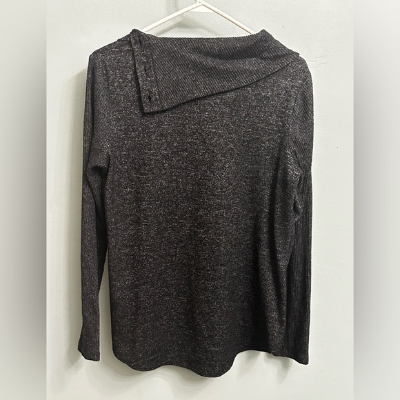 Dark grey drape neck sweater - Picture 2 of 4